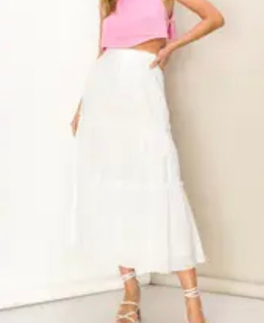 0130 Tiered Midi Skirt