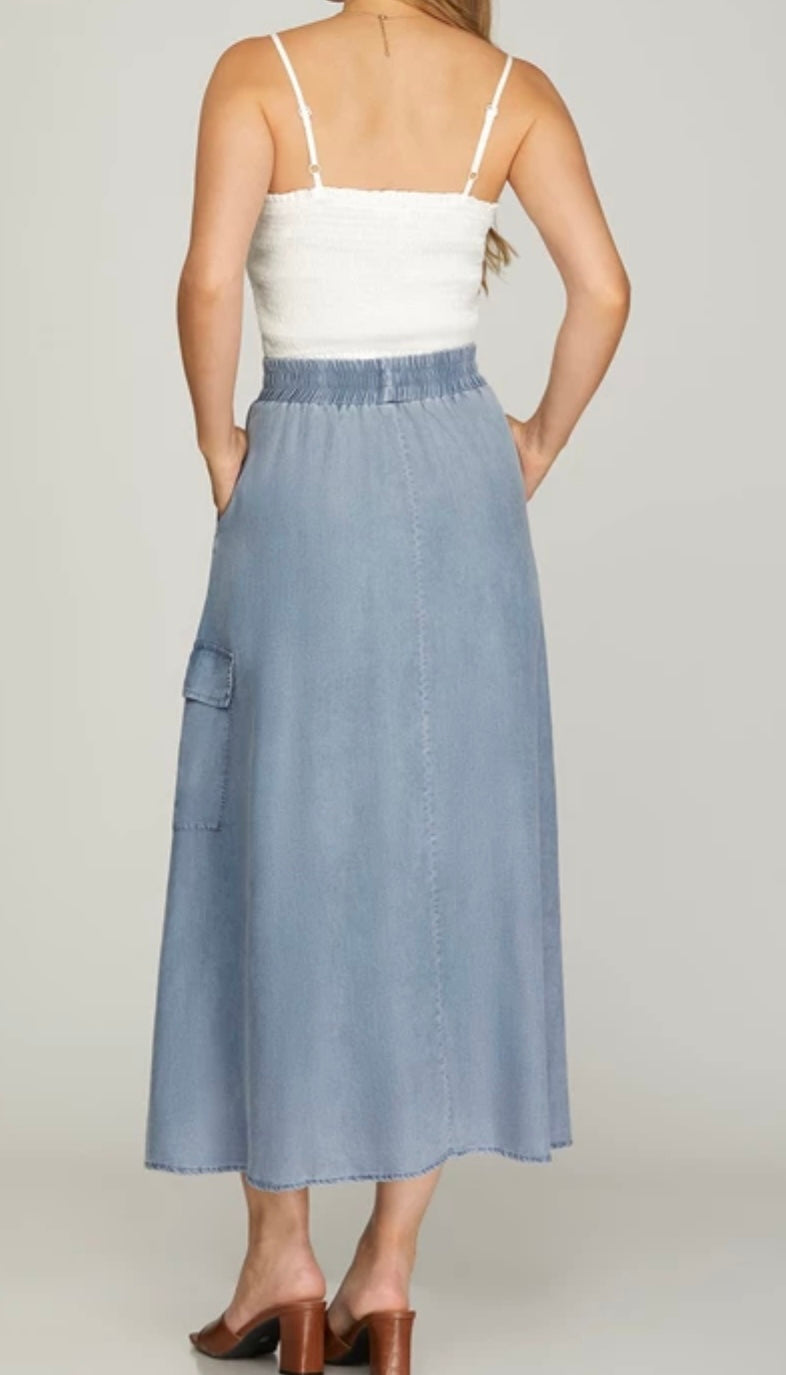 1537 Chambray Midi Skirt