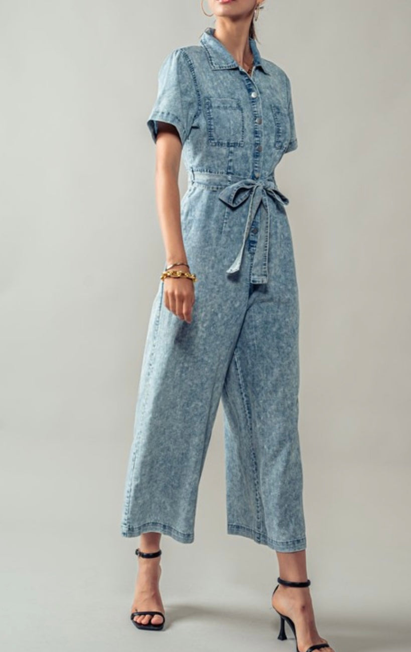 1540 Acid Wash Jumpsuit