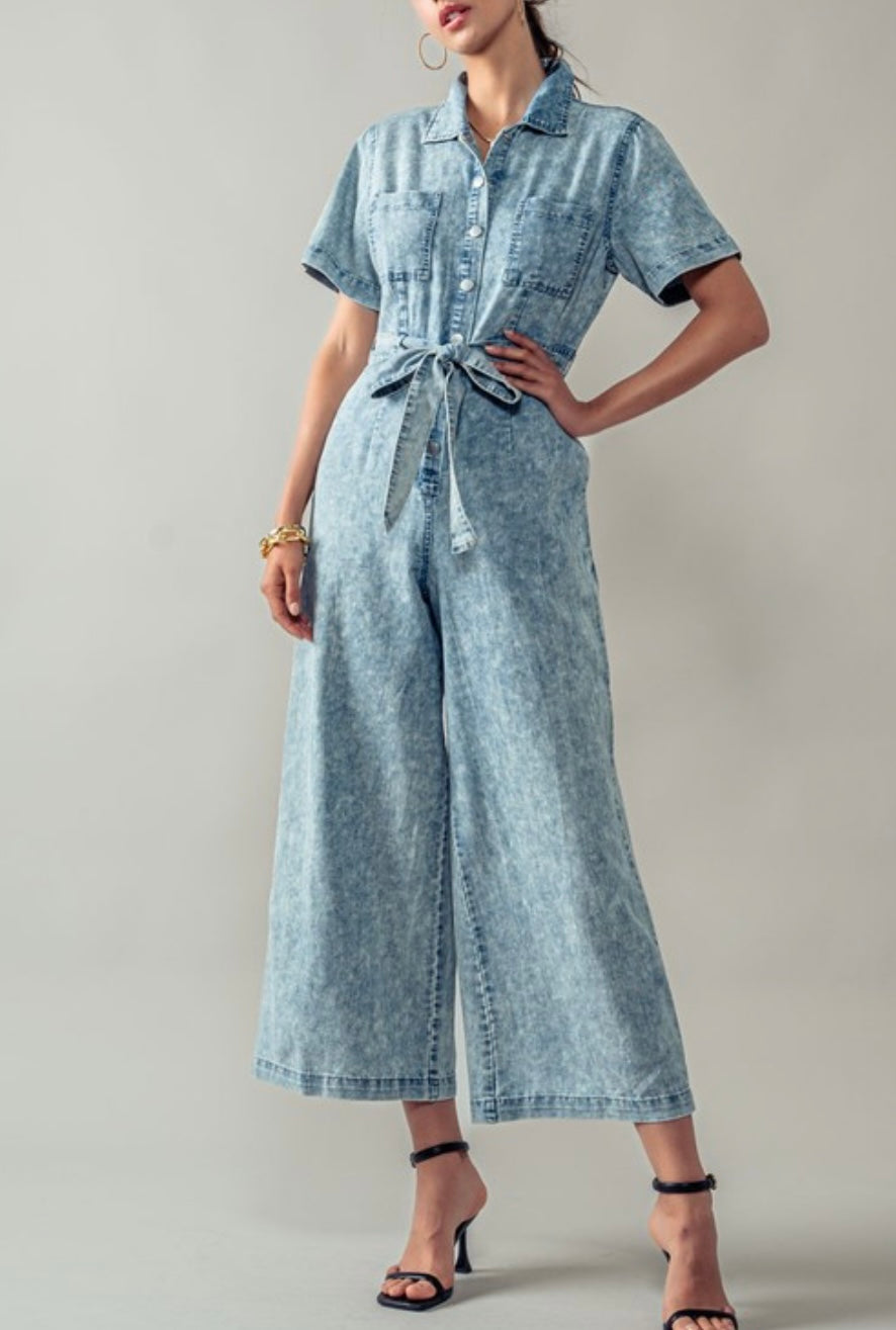 1540 Acid Wash Jumpsuit