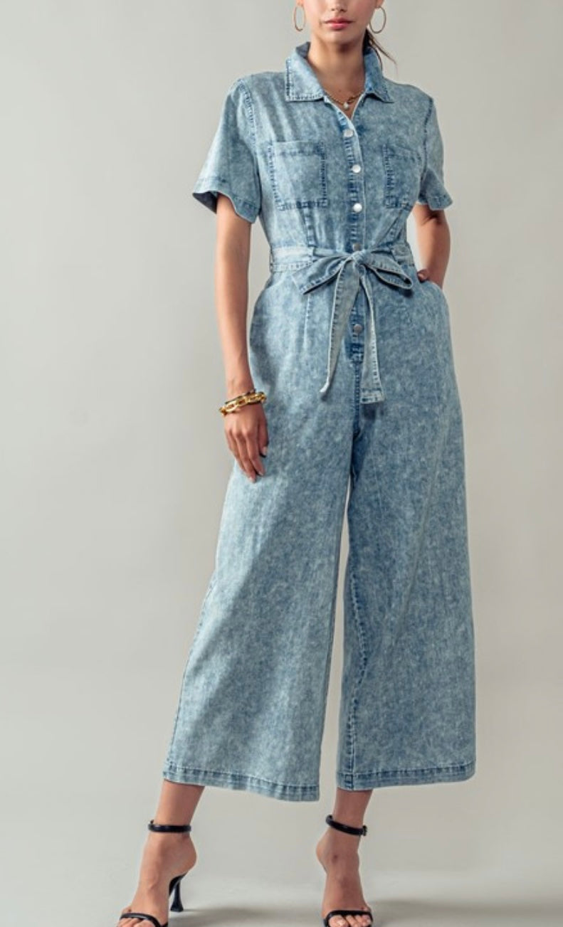 1540 Acid Wash Jumpsuit